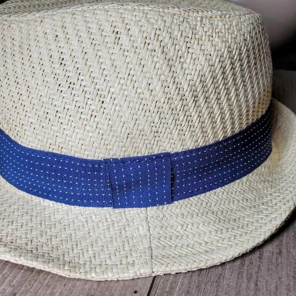 Old Navy Toddler Boy Straw Fedora Styled Hat Size Small 12-24M NWOT